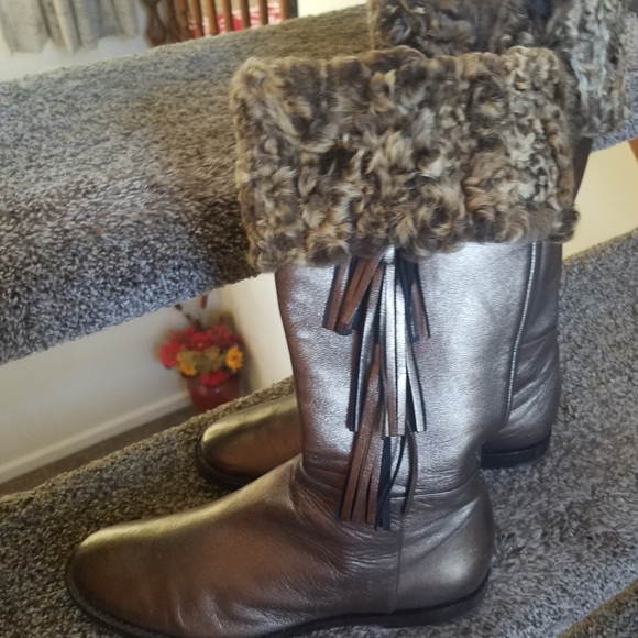 Rodo Metallic Leather Italian Boots - Picture 3 of 7